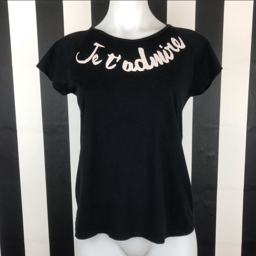 Zara adorable black‎ and white top Brett on back M